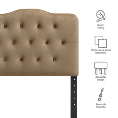 Annabel Taupe Stain-Resistant Performance Velvet Twin Headboard - Ornate Home