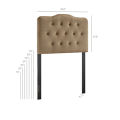 Annabel Taupe Stain-Resistant Performance Velvet Twin Headboard - Ornate Home