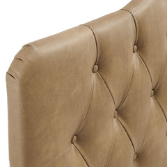 Annabel Toast Faux Leather Queen Headboard - Ornate Home