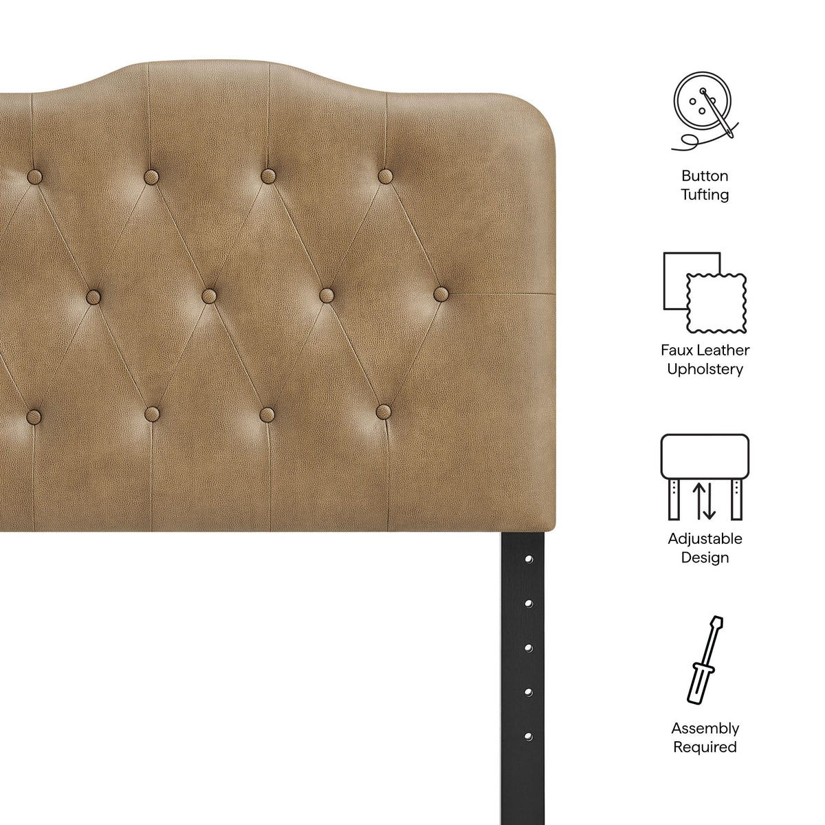 Annabel Toast Faux Leather Twin Headboard - Ornate Home