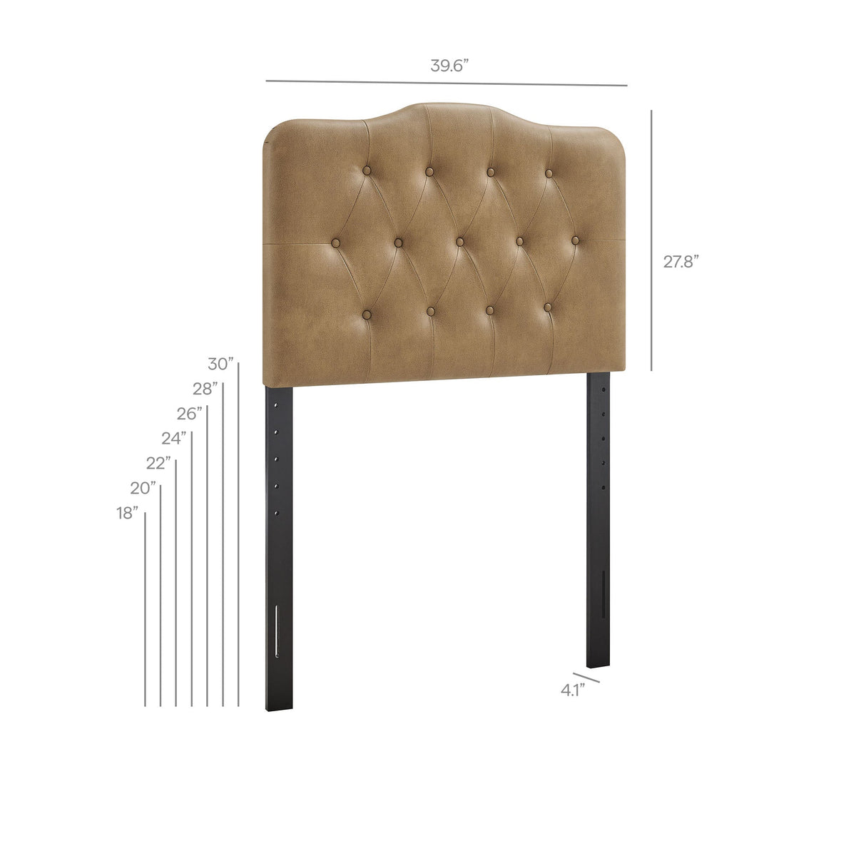 Annabel Toast Faux Leather Twin Headboard - Ornate Home