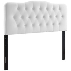 Annabel White Diamond Tufted Performance Velvet Full Headboard - Ornate Home