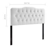 Annabel White Diamond Tufted Performance Velvet Full Headboard - Ornate Home