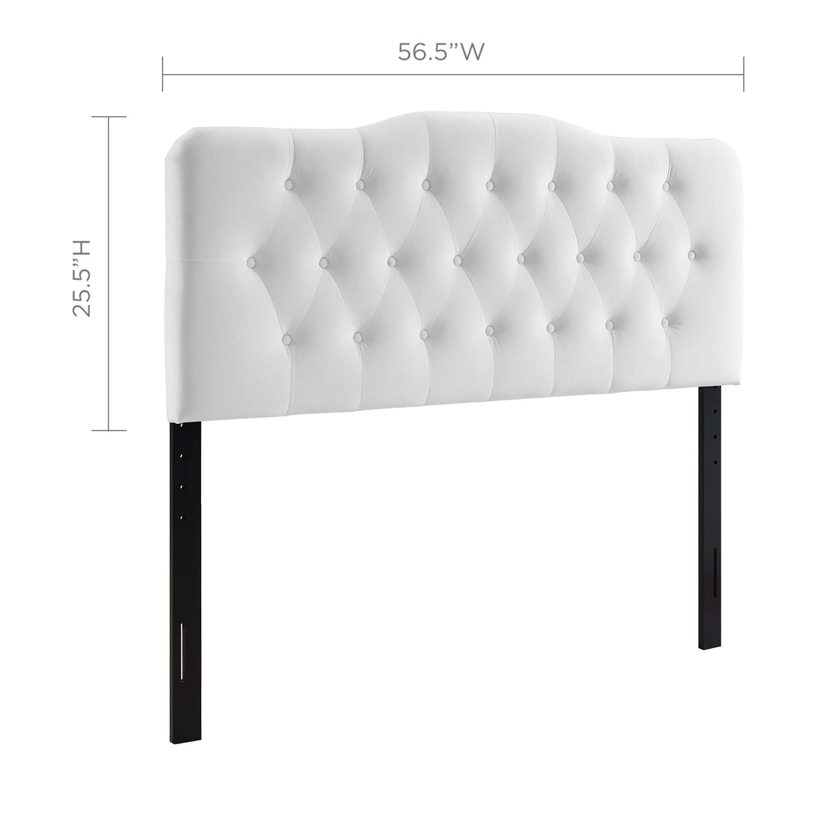 Annabel White Diamond Tufted Performance Velvet Full Headboard - Ornate Home