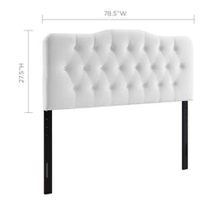 Annabel White Diamond Tufted Performance Velvet King Headboard - Ornate Home