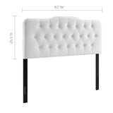 Annabel White Diamond Tufted Performance Velvet Queen Headboard - Ornate Home