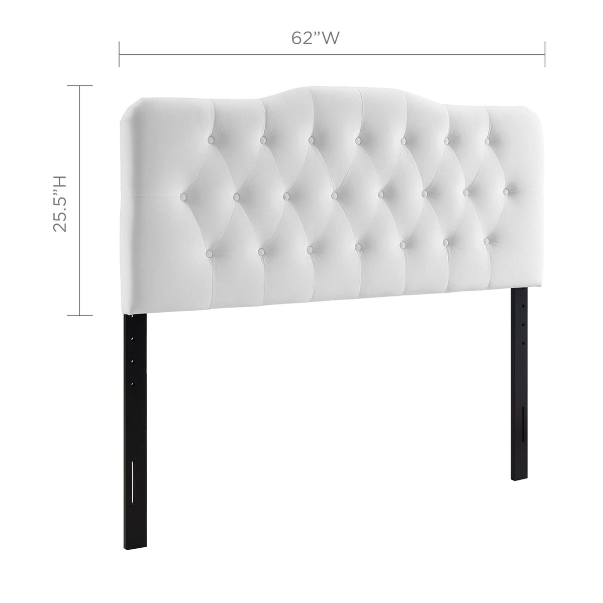 Annabel White Diamond Tufted Performance Velvet Queen Headboard - Ornate Home