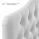 Annabel White Diamond Tufted Performance Velvet Queen Headboard - Ornate Home