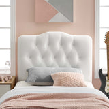 Annabel White Diamond Tufted Performance Velvet Twin Headboard - Ornate Home