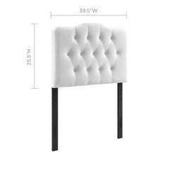 Annabel White Diamond Tufted Performance Velvet Twin Headboard - Ornate Home