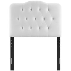 Annabel White Diamond Tufted Performance Velvet Twin Headboard - Ornate Home