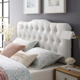 Annabel White Upholstered Vinyl Full Headboard - Ornate Home
