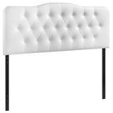 Annabel White Upholstered Vinyl Full Headboard - Ornate Home