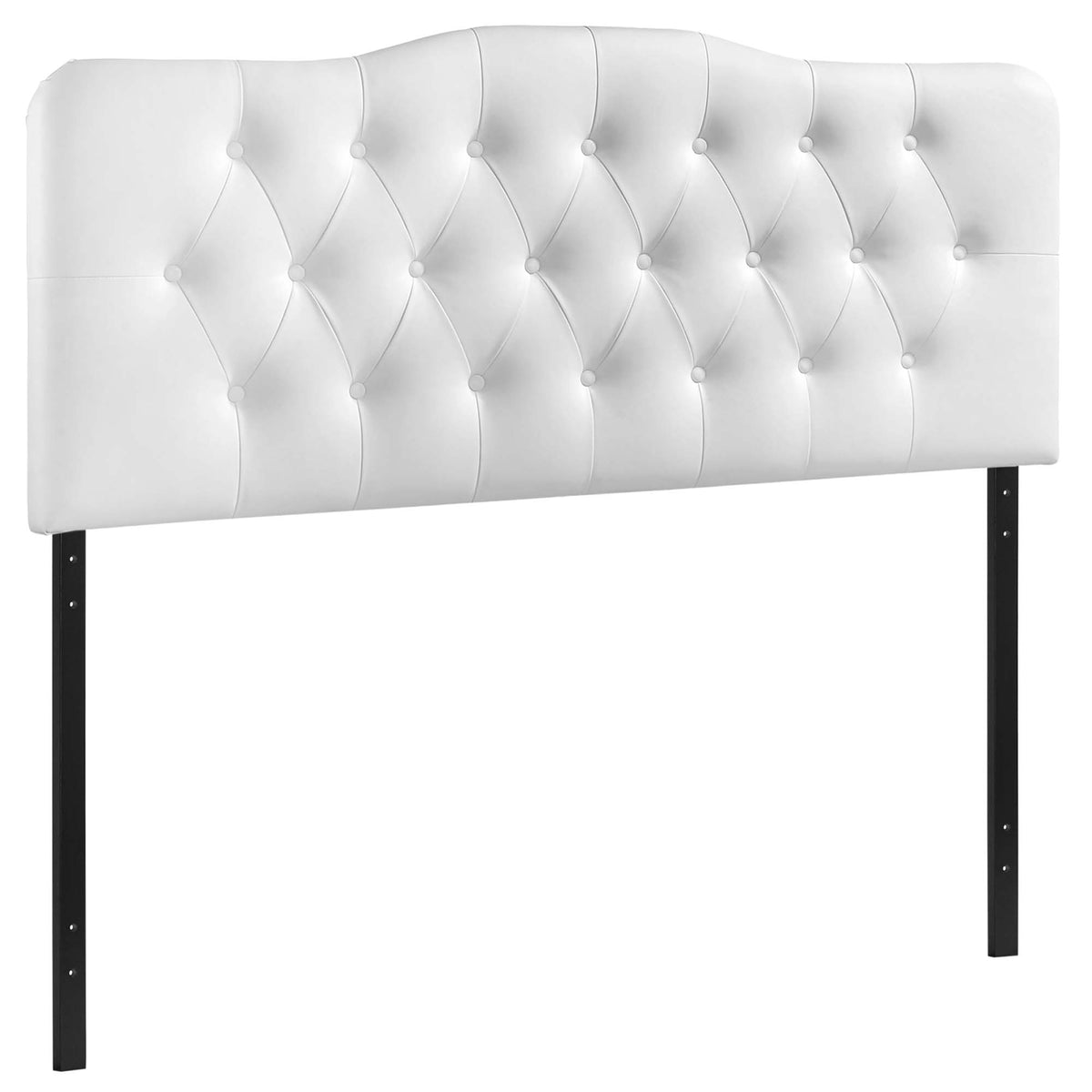 Annabel White Upholstered Vinyl Full Headboard - Ornate Home