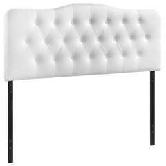 Annabel White Upholstered Vinyl Full Headboard - Ornate Home