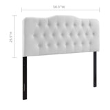 Annabel White Upholstered Vinyl Full Headboard - Ornate Home