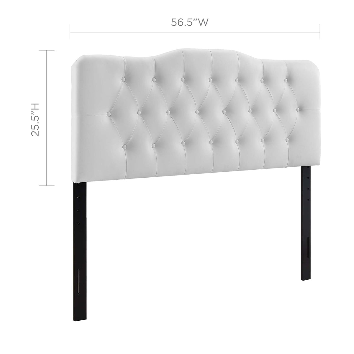 Annabel White Upholstered Vinyl Full Headboard - Ornate Home