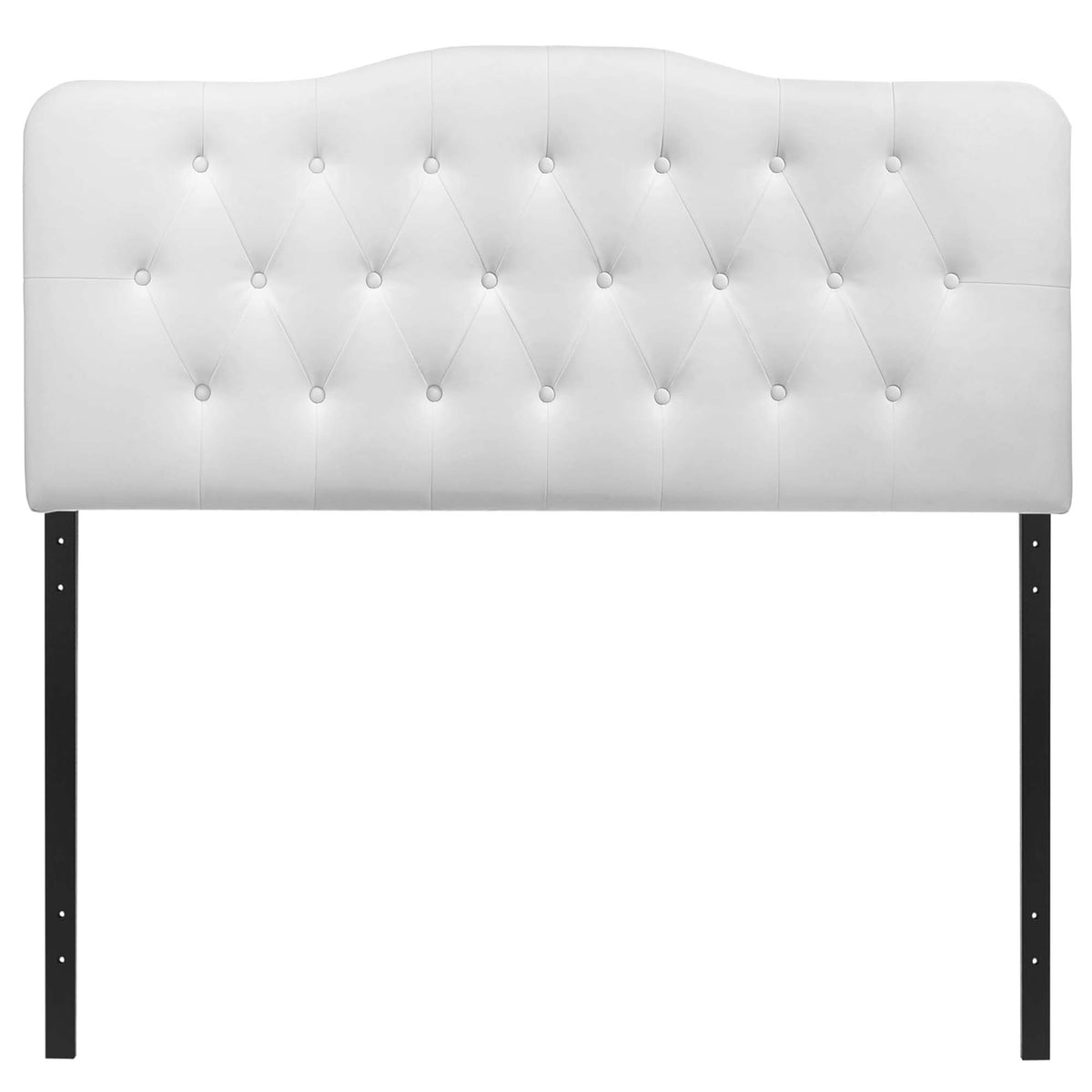 Annabel White Upholstered Vinyl Full Headboard - Ornate Home