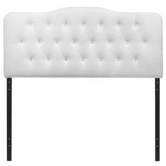 Annabel White Upholstered Vinyl Full Headboard - Ornate Home