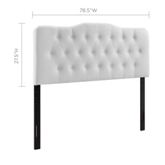 Annabel White Upholstered Vinyl King Headboard - Ornate Home