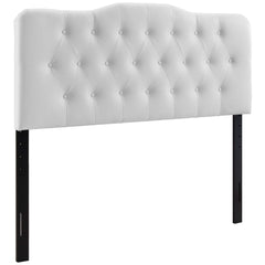 Annabel White Upholstered Vinyl Queen Headboard - Ornate Home