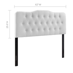 Annabel White Upholstered Vinyl Queen Headboard - Ornate Home
