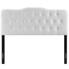 Annabel White Upholstered Vinyl Queen Headboard - Ornate Home