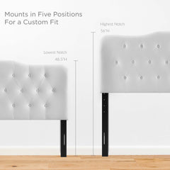 Annabel White Upholstered Vinyl Queen Headboard - Ornate Home