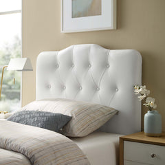 Annabel White Upholstered Vinyl Twin Headboard - Ornate Home