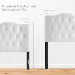 Annabel White Upholstered Vinyl Twin Headboard - Ornate Home