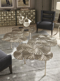 Annabella Satin Nickel Cocktail Table - Ornate Home
