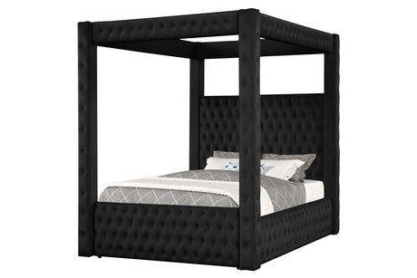 Annabelle Black King Canopy Bed Frame - Ornate Home