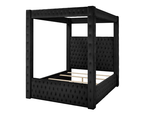 Annabelle Black King Canopy Bed Frame - Ornate Home