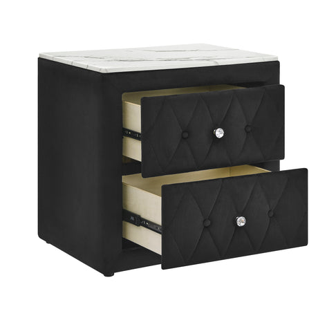 Annabelle Black Nightstand - Ornate Home