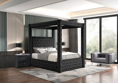 Annabelle Black Nightstand - Ornate Home