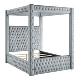 Annabelle Gray King Canopy Bed Frame - Ornate Home
