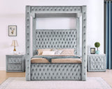 Annabelle Gray King Canopy Bed Frame - Ornate Home