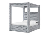 Annabelle Gray King Canopy Bed Frame - Ornate Home