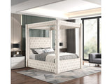 Annabelle Ivory Queen Canopy Bed Frame - Ornate Home