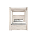 Annabelle Ivory Queen Canopy Bed Frame - Ornate Home