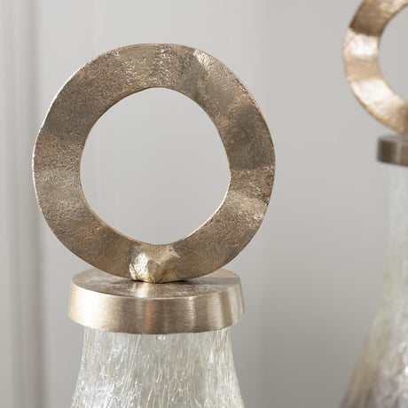 Annalisa Silver Covered Vases - Ornate Home