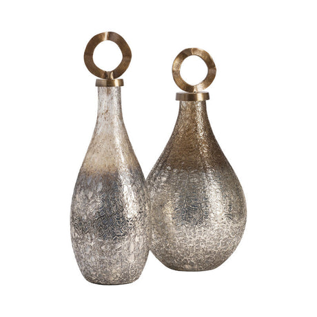 Annalisa Silver Covered Vases (Set of 2) - Ornate Home