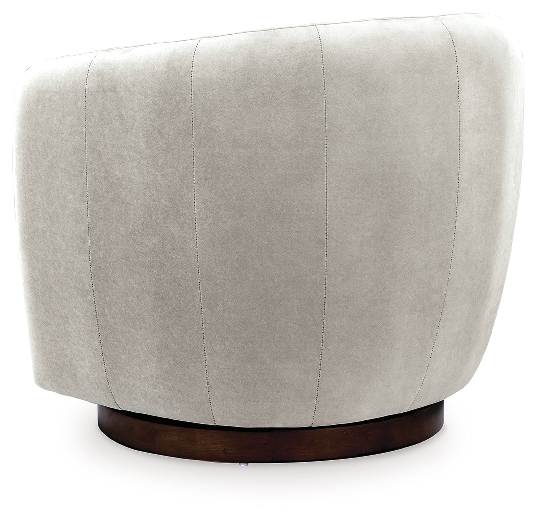 Annbury Light Beige Swivel Accent Chair (Online Special Price) - Ornate Home