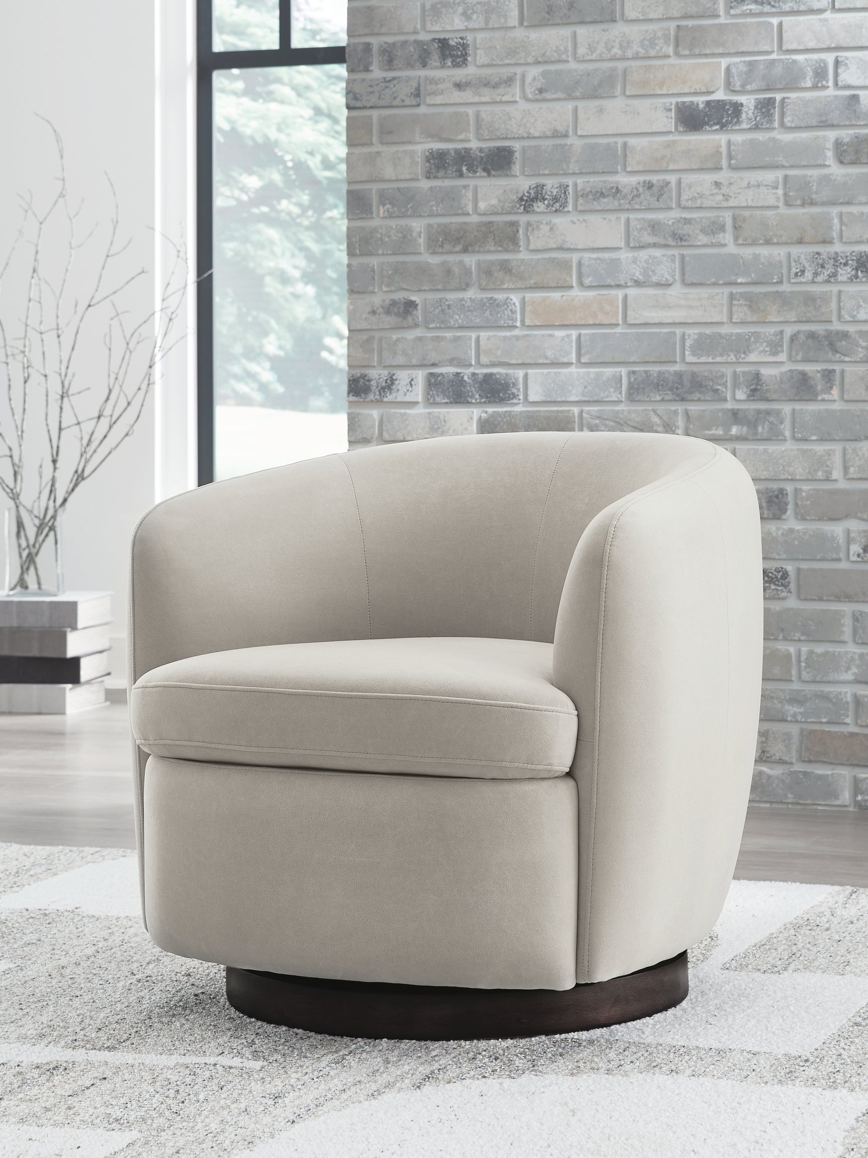 Annbury Light Beige Swivel Accent Chair (Online Special Price) - Ornate Home