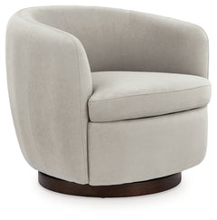 Annbury Light Beige Swivel Accent Chair - Ornate Home