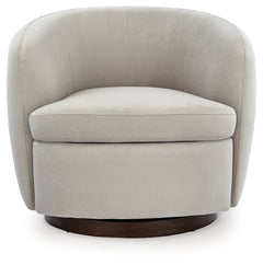 Annbury Light Beige Swivel Accent Chair - Ornate Home