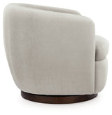Annbury Light Beige Swivel Accent Chair - Ornate Home