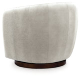 Annbury Light Beige Swivel Accent Chair - Ornate Home
