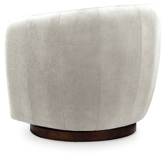 Annbury Light Beige Swivel Accent Chair - Ornate Home