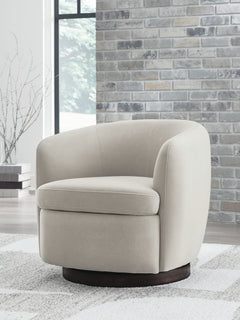 Annbury Light Beige Swivel Accent Chair - Ornate Home